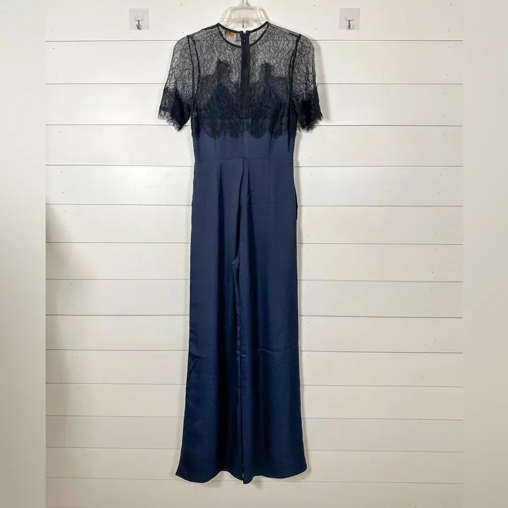 NEW Foxiedox Nixie Lace Wide Leg Illusion Neck Jumpsuit, NWT, Size XS, MSRP $189